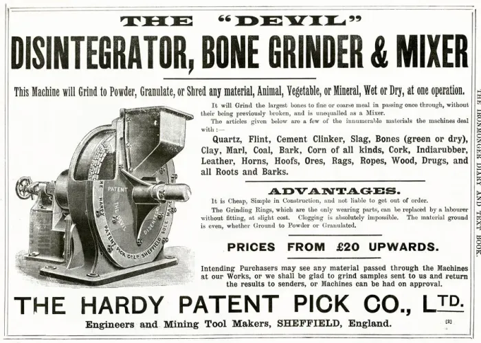 Framed Print : Hardy Patent Pick Co. bone grinder 1890s Framed Print : Hardy Patent Pick Co. bone grinder 1890s
