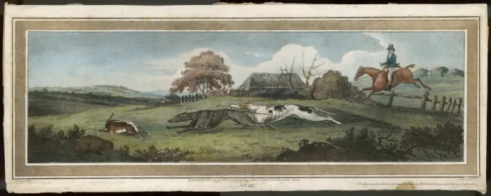 Framed Print : Hare Coursing 1809 Framed Print : Hare Coursing 1809