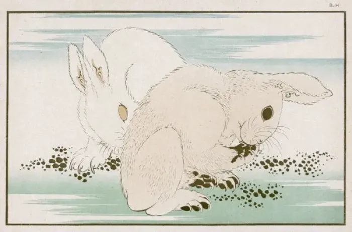 Framed Print : Hares (Hokusai) Framed Print : Hares (Hokusai)