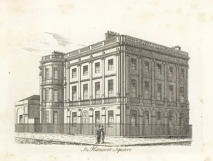 Framed Print : Harewood House, Hanover Square, London, 1807 Framed Print : Harewood House, Hanover Square, London, 1807
