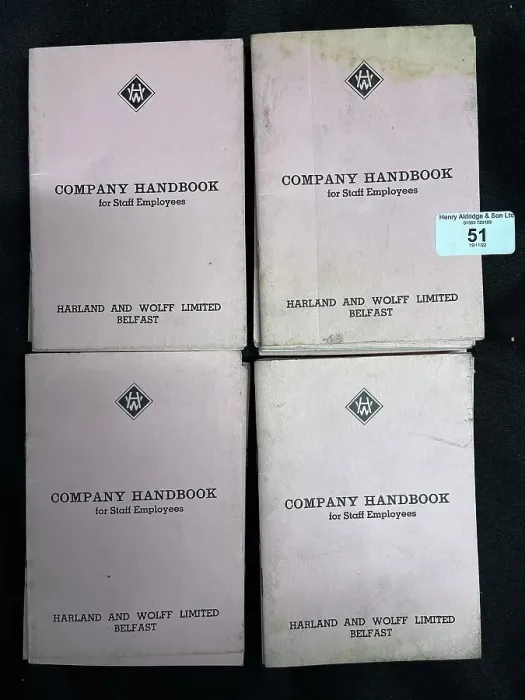 Framed Print : Harland and Wolff, Belfast, Company Handbooks for Staff Framed Print : Harland and Wolff, Belfast, Company Handbooks for Staff