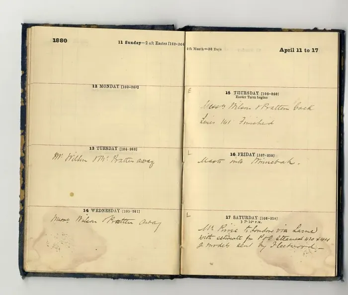 Framed Print : Harland & Wolff - rare diary with handwritten entries Framed Print : Harland & Wolff - rare diary with handwritten entries