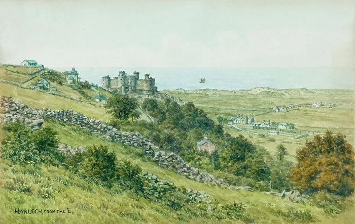 Framed Print : Harlech Castle, Gwynedd, Wales, from the east Framed Print : Harlech Castle, Gwynedd, Wales, from the east