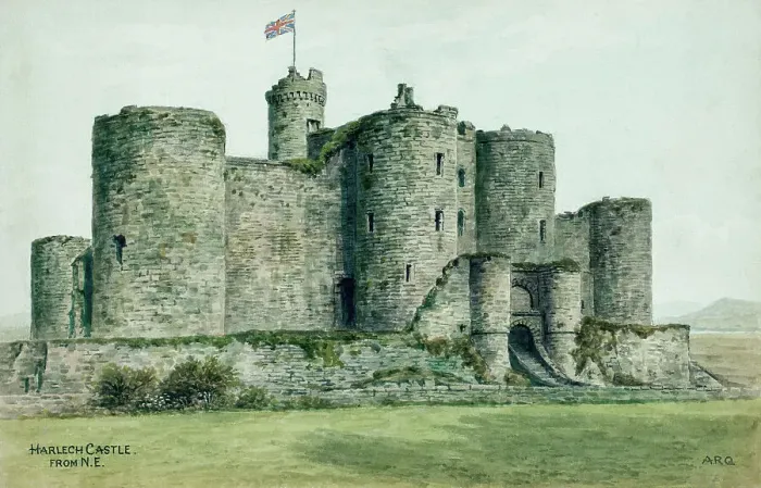 Framed Print : Harlech Castle, Gwynedd, Wales, from the north east Framed Print : Harlech Castle, Gwynedd, Wales, from the north east