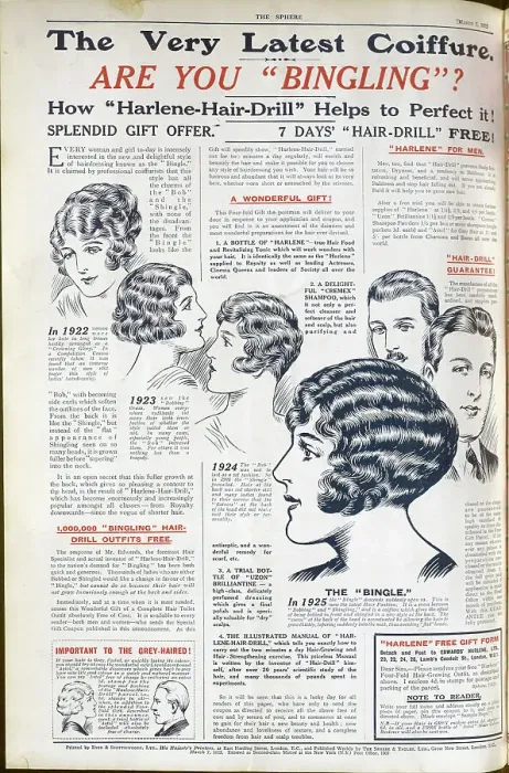 Framed Print : Harlene hair drill advert Framed Print : Harlene hair drill advert