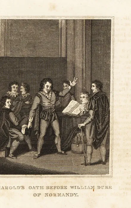 Framed Print : Harold Godwinson swearing an oath to William of Normandy, 1064 Framed Print : Harold Godwinson swearing an oath to William of Normandy, 1064