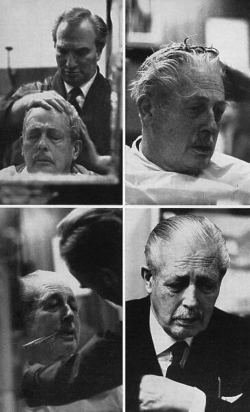 Harold Macmillan at the barbers