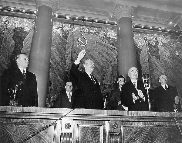 Harold Macmillan during a visit to Soviet Russia