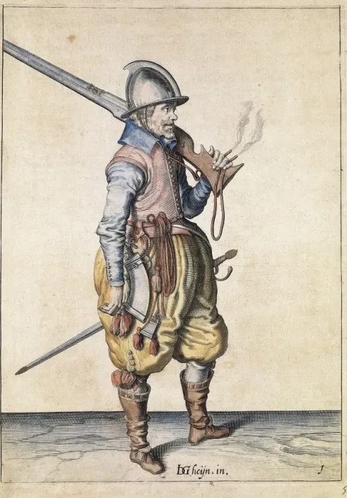 Framed Print : Harquebusier (c. 1600). Etching Framed Print : Harquebusier (c. 1600). Etching