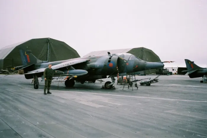 Framed Print : Harrier at RAF Stanley Framed Print : Harrier at RAF Stanley