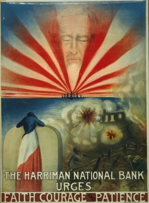 Framed Print : The Harriman National Bank urges faith, courage, and patienc Framed Print : The Harriman National Bank urges faith, courage, and patienc