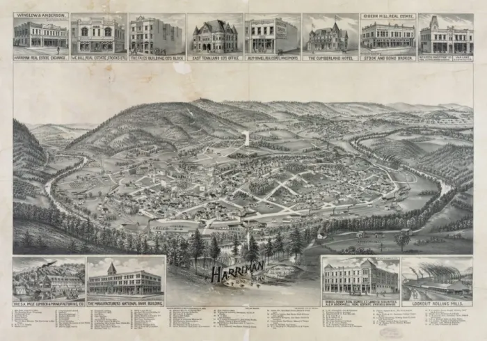Framed Print : Harriman, Tenn. 1892 Framed Print : Harriman, Tenn. 1892