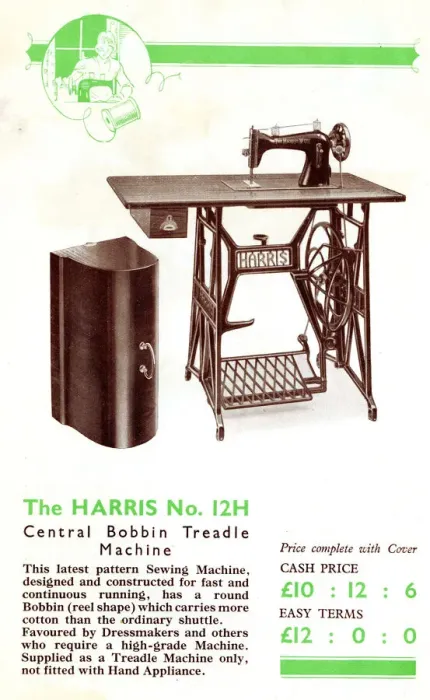Framed Print : Harris Sewing Machine, Model No. 12H Framed Print : Harris Sewing Machine, Model No. 12H