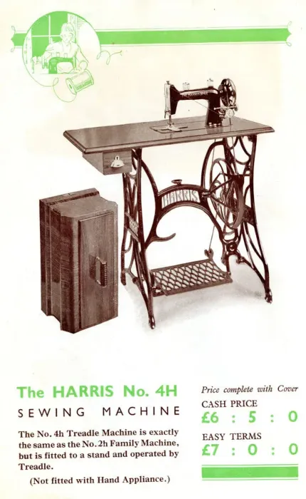 Framed Print : Harris Sewing Machine, Model No. 4H Framed Print : Harris Sewing Machine, Model No. 4H