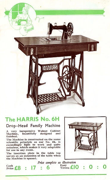 Harris Sewing Machine, Model No. 6H