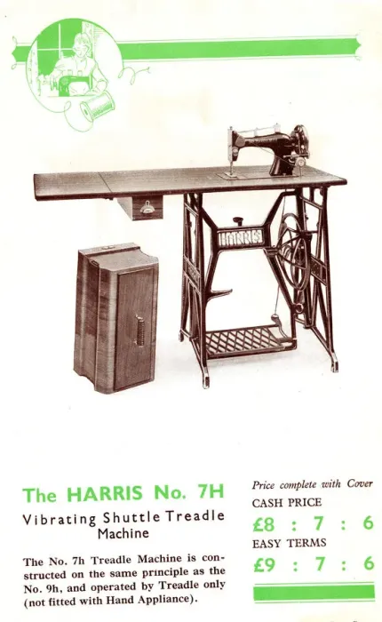 Framed Print : Harris Sewing Machine, Model No. 7H Framed Print : Harris Sewing Machine, Model No. 7H