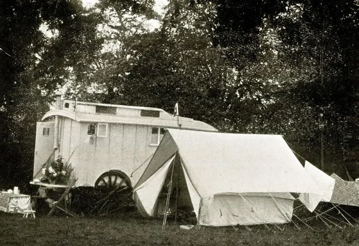 Framed Print : Harris Stone's Van and Ridge Tent Framed Print : Harris Stone's Van and Ridge Tent
