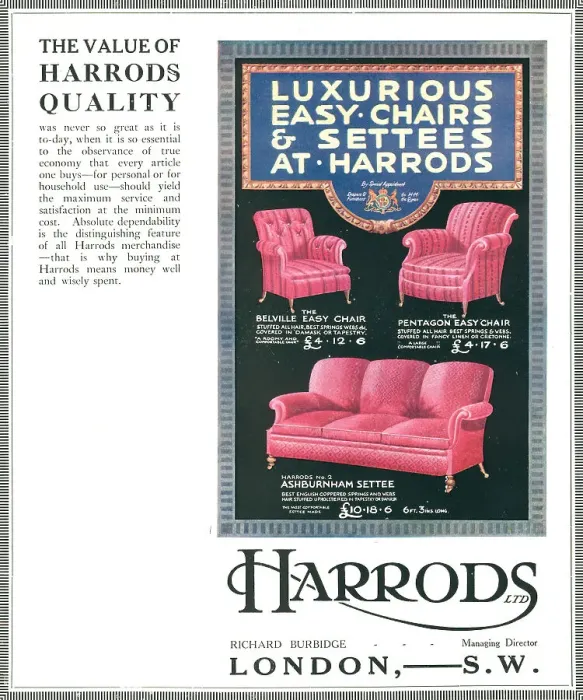 Framed Print : Harrods Advertisement Framed Print : Harrods Advertisement