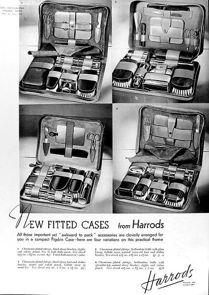 Harrods Advertisement for Toiletries Cases, 1935