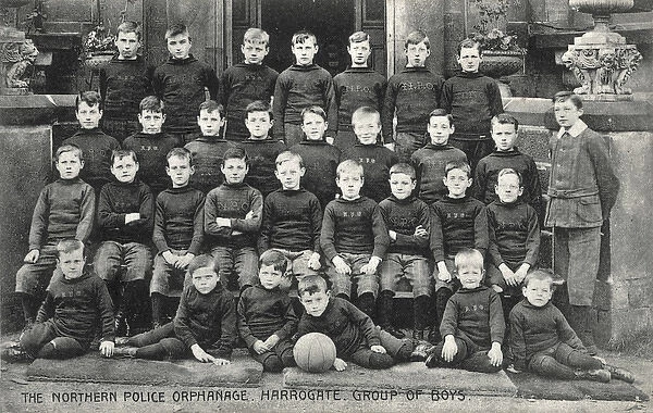 Harrogate Northern Police Orphanage. Boys with Football