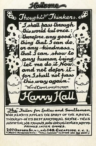 Harry Hall advertising card