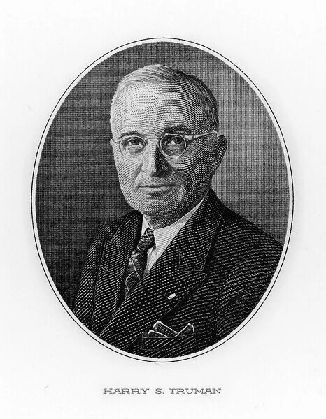Portrait of 33rd US President Harry S Truman 1945 Photo Print 