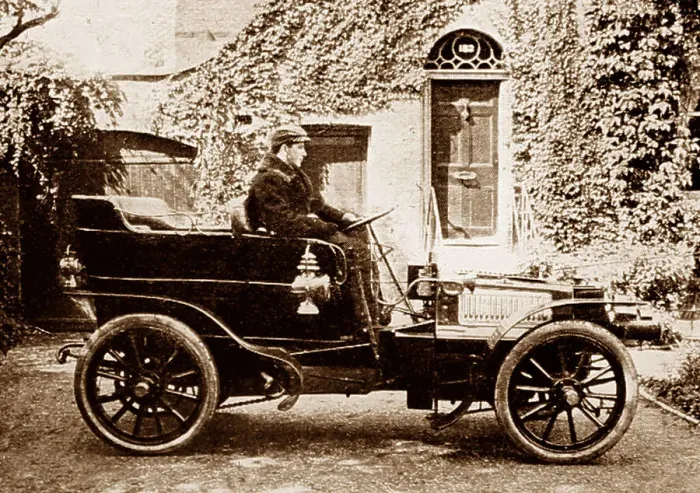Framed Print : Harry Tate and his MMC veteran car, early 1900s Framed Print : Harry Tate and his MMC veteran car, early 1900s