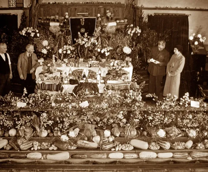Framed Print : Harvest Festival in the 1920s Framed Print : Harvest Festival in the 1920s