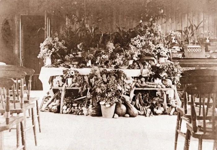 Framed Print : Harvest festival, display of vegetables and flowers Framed Print : Harvest festival, display of vegetables and flowers