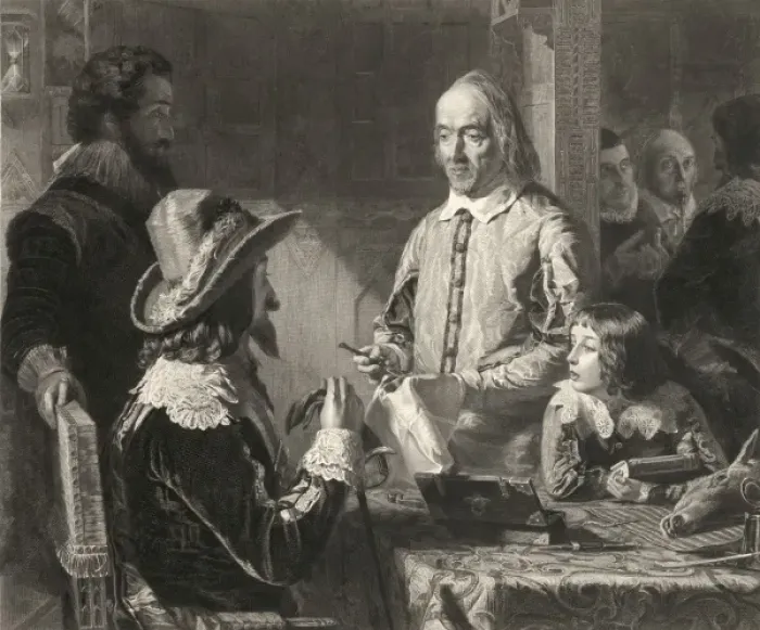 Framed Print : Harvey demonstrating to Charles the first his theory of Framed Print : Harvey demonstrating to Charles the first his theory of