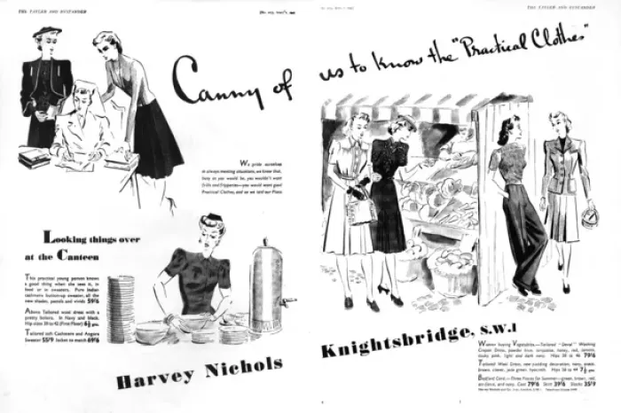 Framed Print : Harvey Nichols wartime fashion advertisement Framed Print : Harvey Nichols wartime fashion advertisement