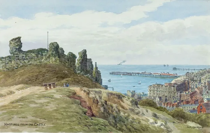 Framed Print : Hastings, East Sussex, viewed from the Castle Framed Print : Hastings, East Sussex, viewed from the Castle
