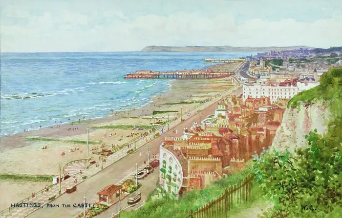 Framed Print : Hastings, East Sussex, viewed from the Castle Framed Print : Hastings, East Sussex, viewed from the Castle