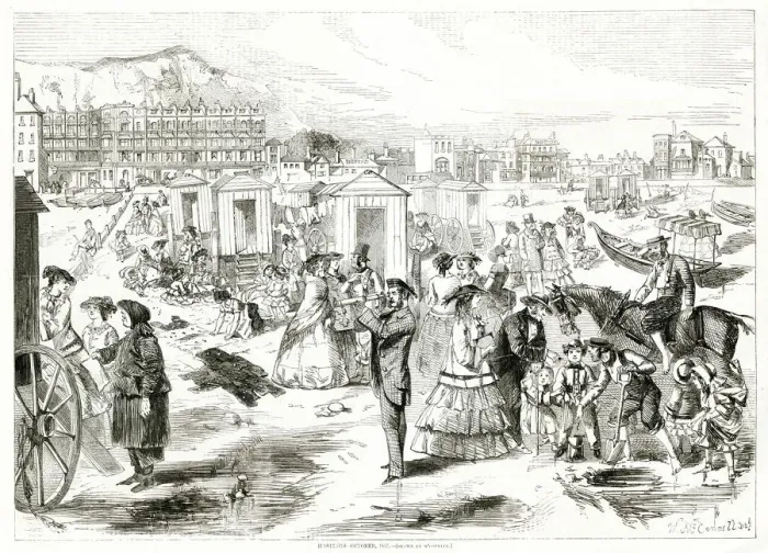 Framed Print : Hastings in October 1857 Framed Print : Hastings in October 1857