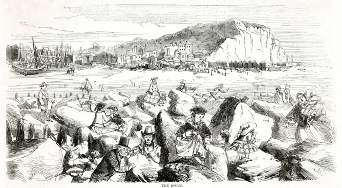 Framed Print : Hastings - the rocks 1857 Framed Print : Hastings - the rocks 1857