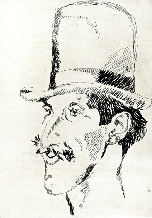 Framed Print : Top Hat. A portrait drawing of a smiling gentleman wearing a top hat Framed Print : Top Hat. A portrait drawing of a smiling gentleman wearing a top hat