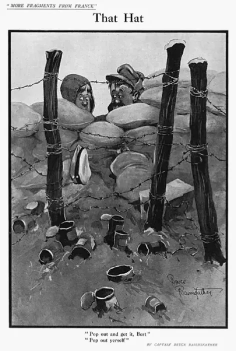Framed Print : That Hat, by Bairnsfather Framed Print : That Hat, by Bairnsfather