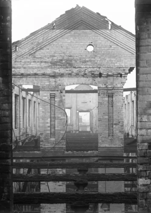 Framed Print : Hat factory after fire Framed Print : Hat factory after fire