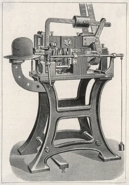 Framed Print : Hatmaking Machine Framed Print : Hatmaking Machine
