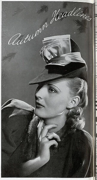 Hats for autumn. Showcasing the latest range of hats available at Gorringes. Date: 1939