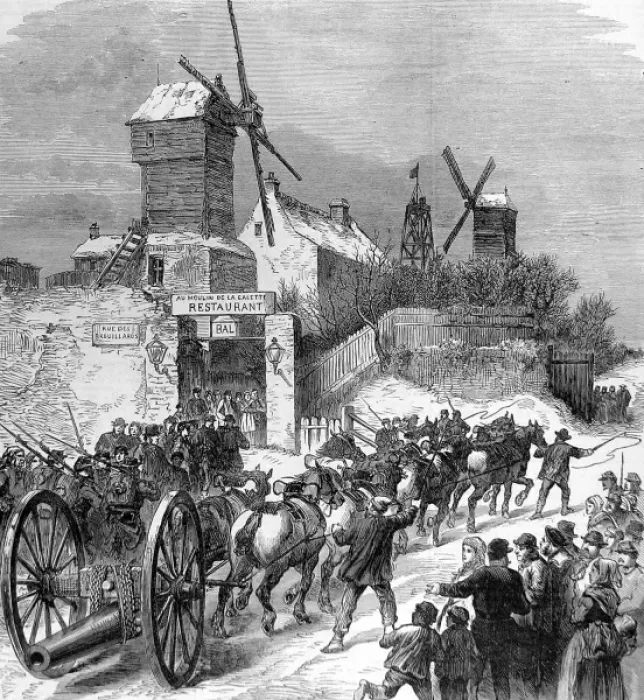 Framed Print : Hauling ships guns up Montmartre, Paris; Franco-Prussian Wa Framed Print : Hauling ships guns up Montmartre, Paris; Franco-Prussian Wa