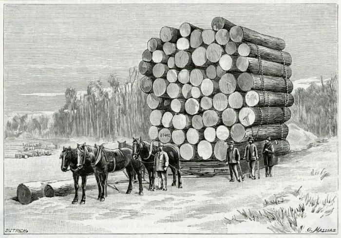 Framed Print : HAULING WOOD, MINNESOTA Framed Print : HAULING WOOD, MINNESOTA