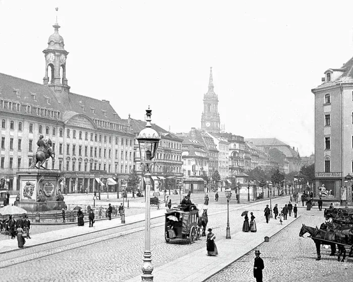 Framed Print : Hauptstrasse Dresden Germany Victorian period Framed Print : Hauptstrasse Dresden Germany Victorian period