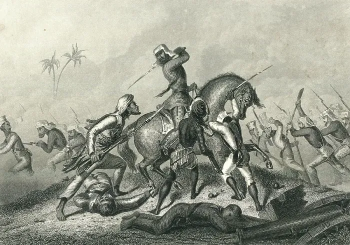 Framed Print : Havelock's Column attacking the Mutineers before Cawnpore Framed Print : Havelock's Column attacking the Mutineers before Cawnpore