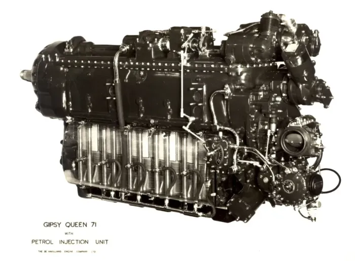 Framed Print : de Havilland Gipsy Queen 71 six-cylinder, air-cooled
