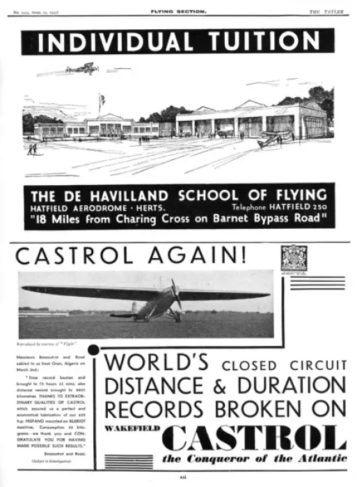 Framed Print : De Havilland School of Flying Advertisement, 1931 Framed Print : De Havilland School of Flying Advertisement, 1931
