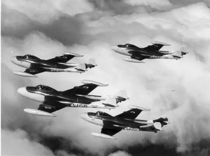 Framed Print : Four de Havilland Sea Venom NF20s Framed Print : Four de Havilland Sea Venom NF20s