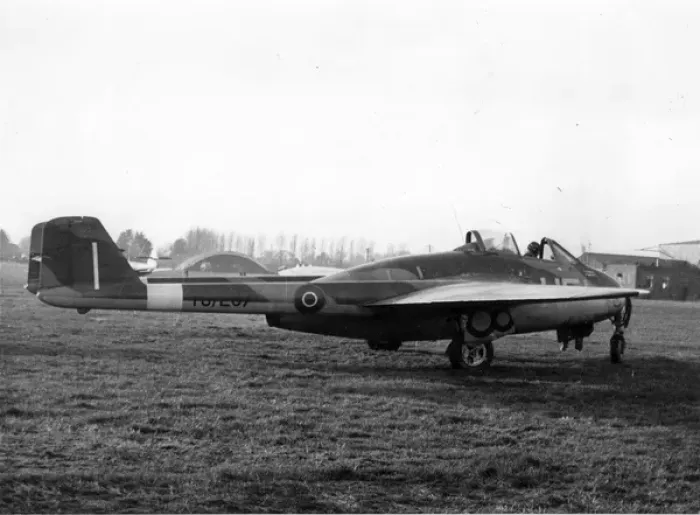 Framed Print : de Havilland Vampire F1 TG287 at Tangmere Framed Print : de Havilland Vampire F1 TG287 at Tangmere