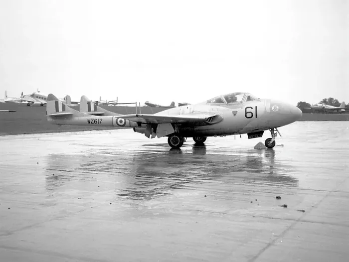 Framed Print : de Havilland Vampire T.11 WZ617 Framed Print : de Havilland Vampire T.11 WZ617