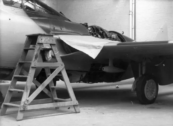 Framed Print : de Havilland Venom in the paint shop Framed Print : de Havilland Venom in the paint shop